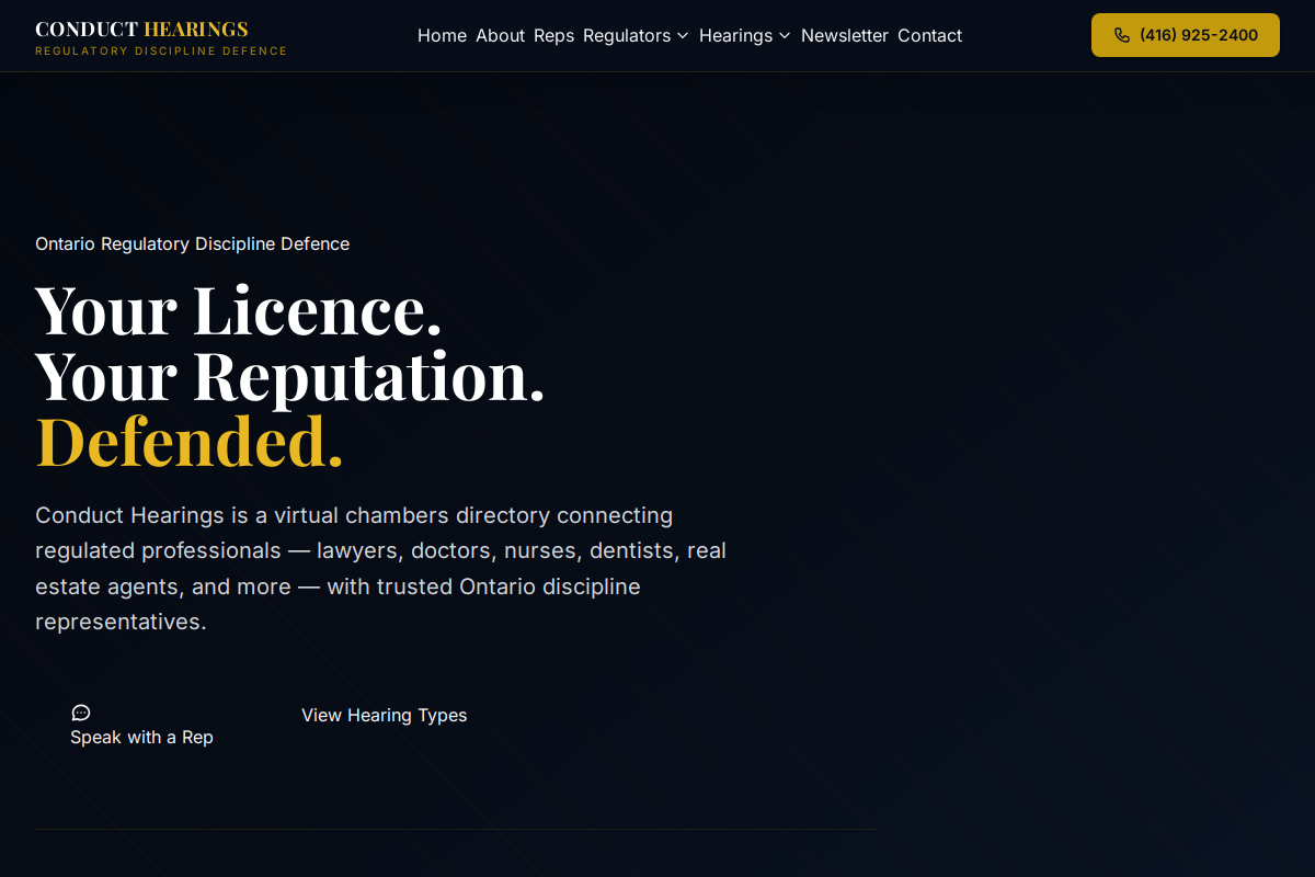Conduct Hearings screenshot