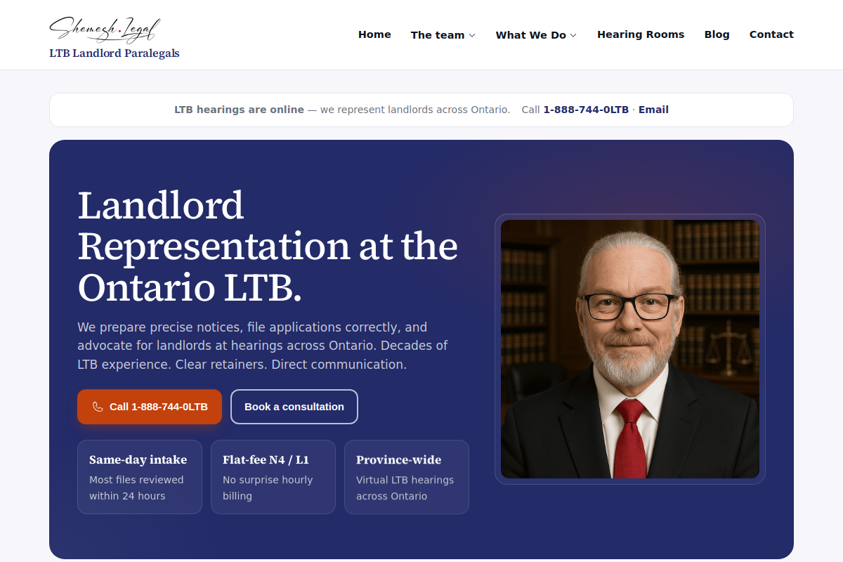 LTB Landlord Paralegal screenshot